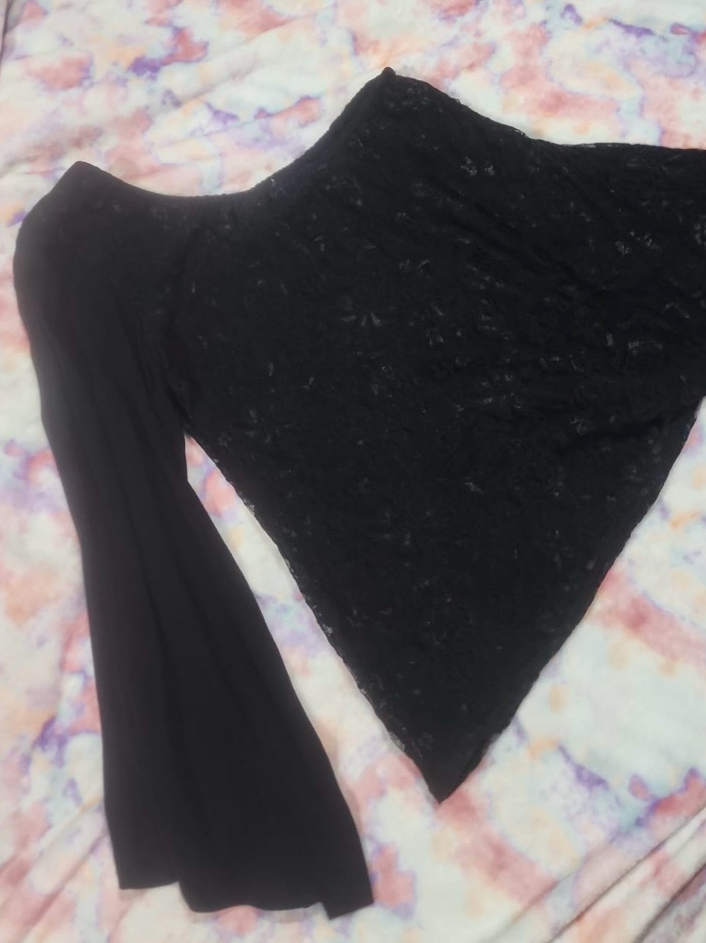 Balina Collection Black Lace One-Shoulder Top